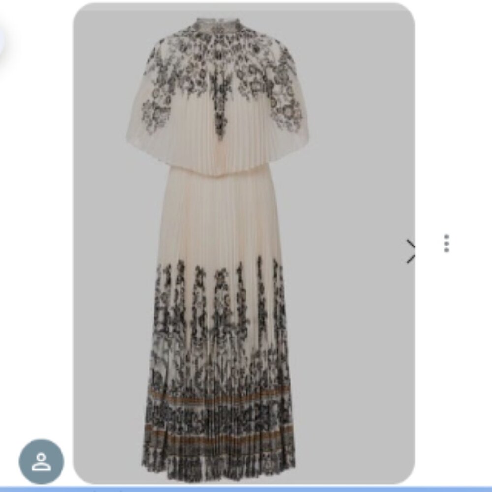 Dawning Pleated Corded Lace Midi Dress